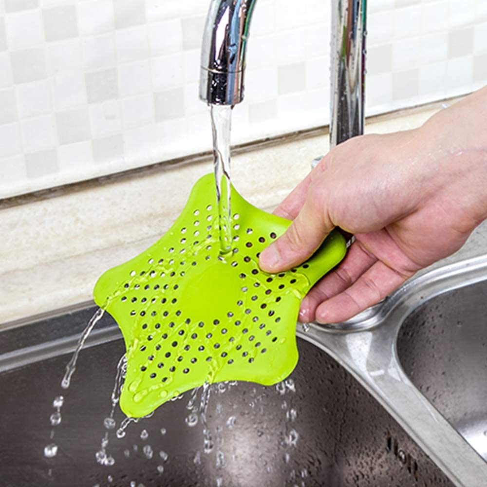 dfgjdryt Effective Sink Filter Drain Hair Catcher Kitchen Sink Drain Strainer Silicon Bathtub Drain Cover Stoppers Bathroom Protector Shower Trap 
