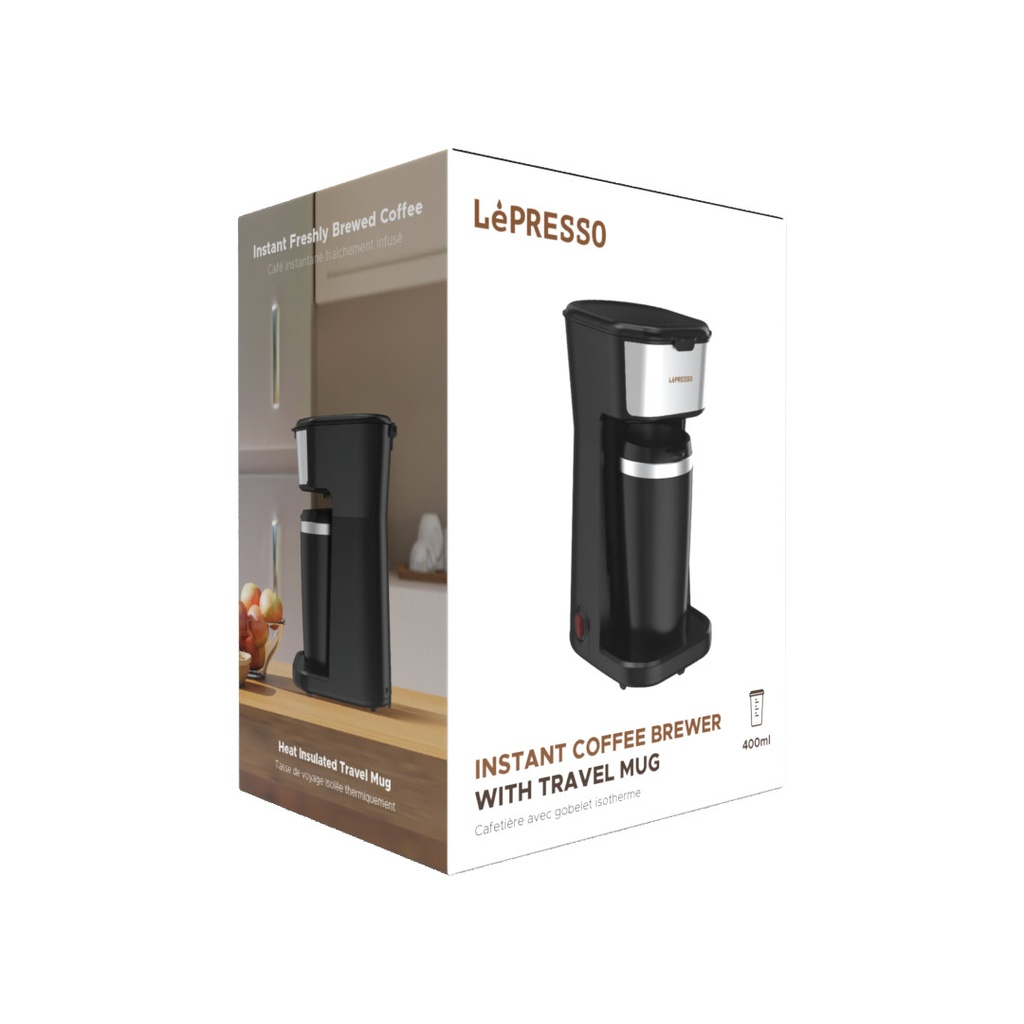 Order LePresso Black Instant Coffee Brewer With 125ML Ceramic Mug Now