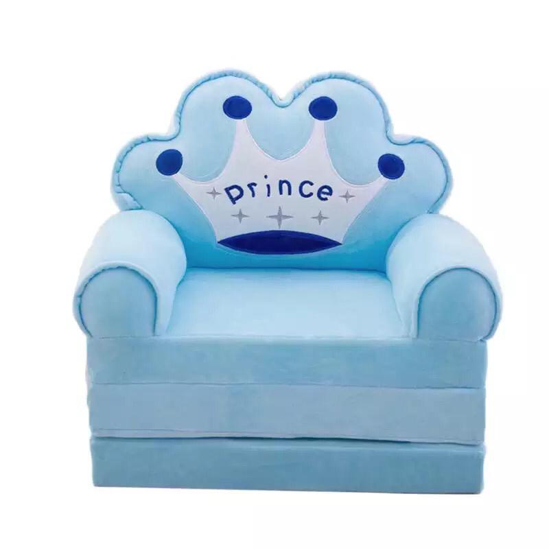 MAXYOYO Prince and Princess Imperial Crown Plush Bean Bag,Pink Blue Chair Seat for Children,Cartoon Tatami Chairs,Birthday Gifts for Boys and Girls