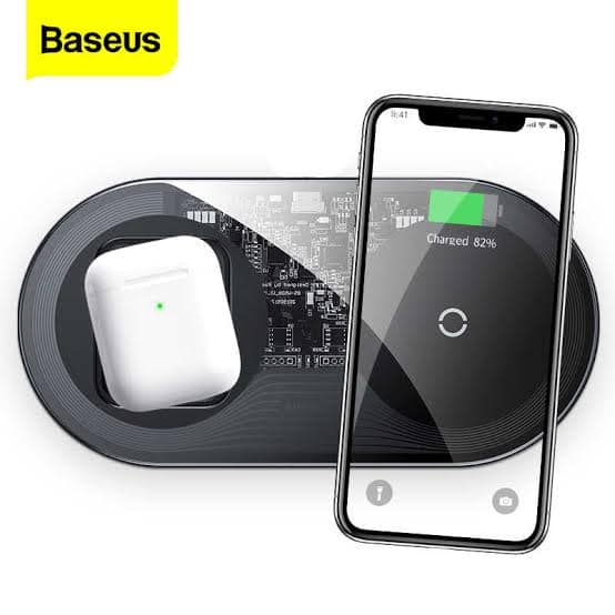 BASEUS Simple 2-in-1 Wireless Charger Turbo Edition 24W + 12V Power Adapter + Type-C Charing Cable - TZWXJK