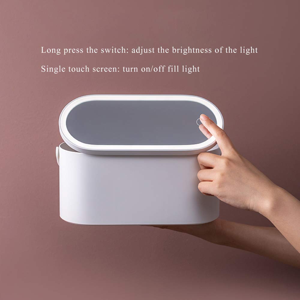 Portable Makeup Case With LED Light Mirror