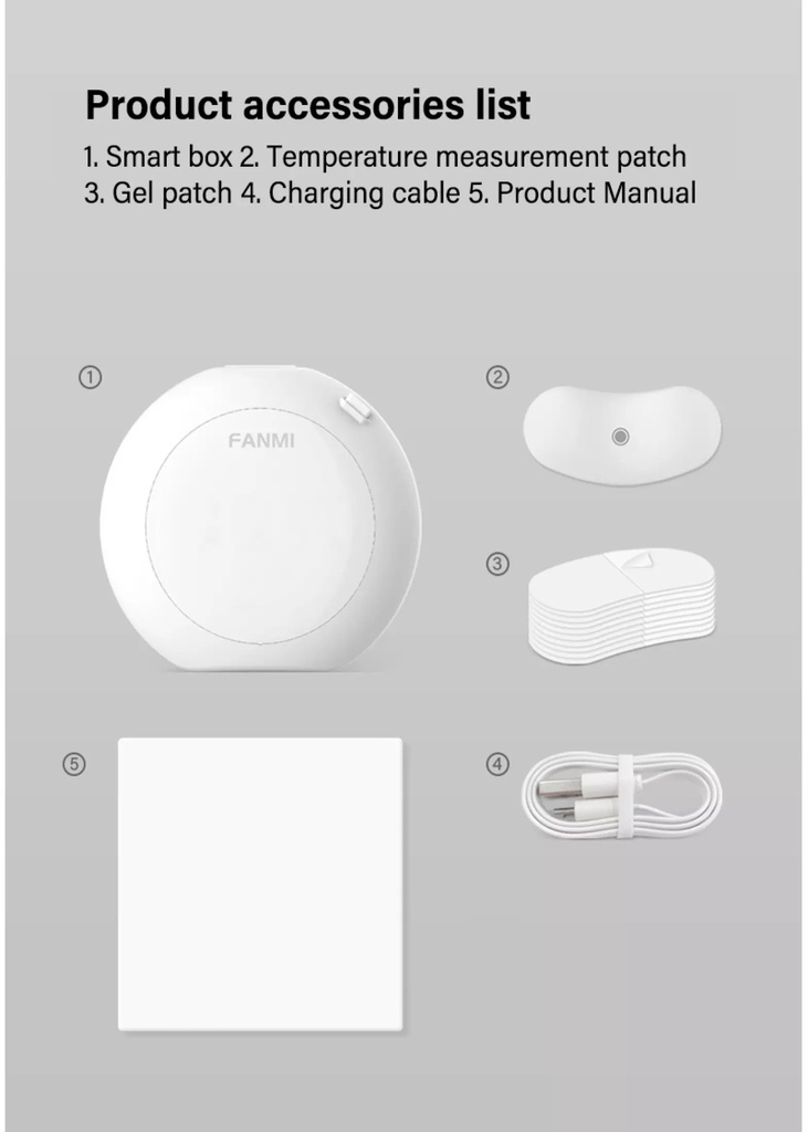 LILIBAE Smart  Thermometer 24-Hour Smart Recharge Thermometer Patch With Wireless Alerts Baby Fever Monitor Digital Wearable Thermometer for Infant
