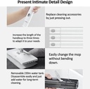 Deerma ZQ610 Multi-function Steam Cleaner with 5 Brush Heads 1300W Lightweight Steam Glass Scraper | 99.99% Sterilization - White