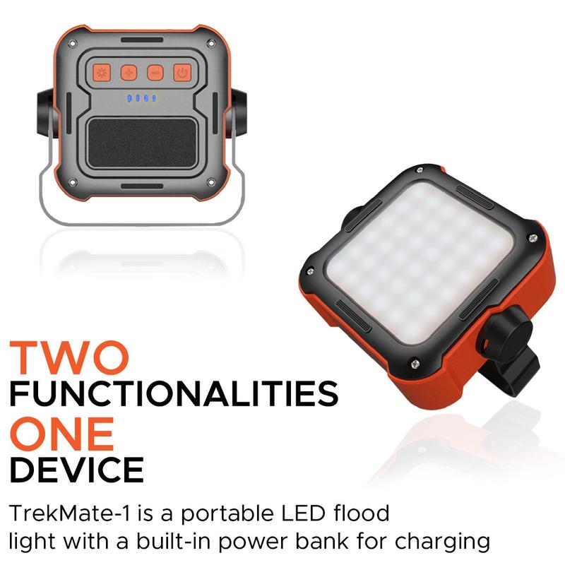 PROMATE | TrekMate-1 | Outdoor Portable LED Flood Light With | 10,000 | mAh Built-in Power Bank