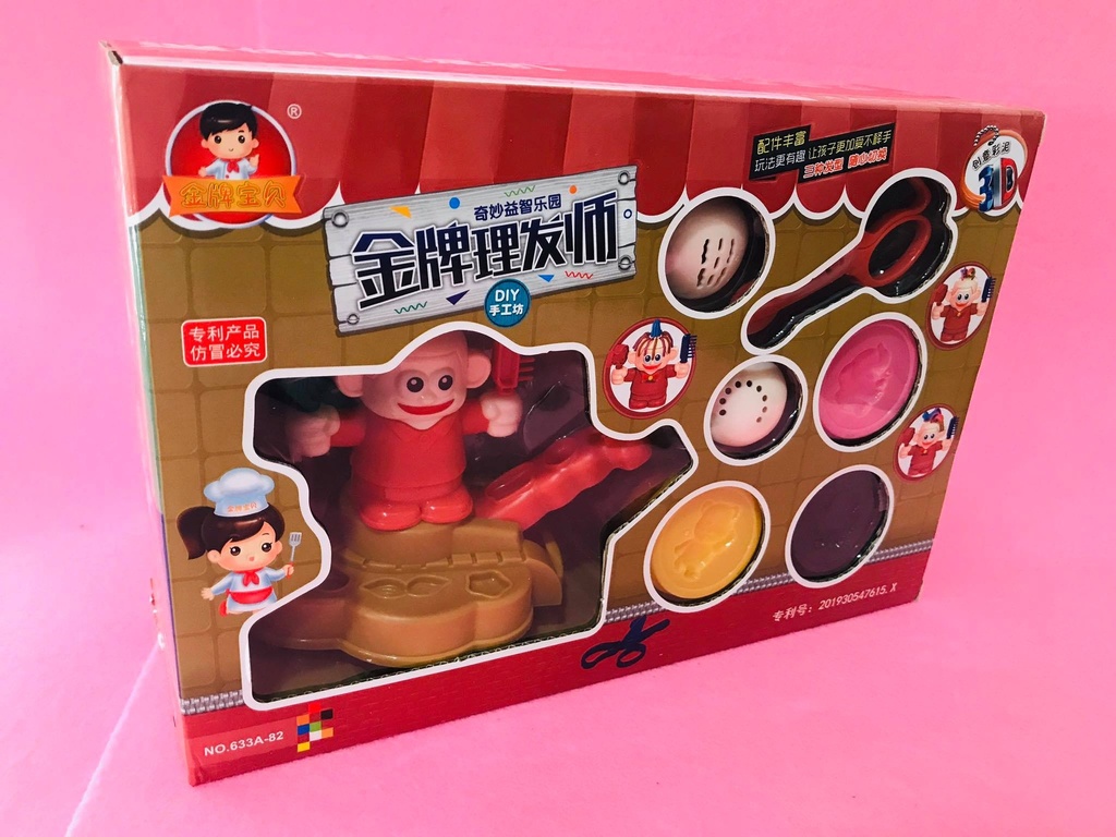 Play Clay Dough Toy Tool Set Handmade DIY Creative 3D Color Mud Barber Toy-Hair