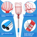 Fruit Picker Tool Lightweight Stainless Steel Adjustable Fruit Picker with Big Basket