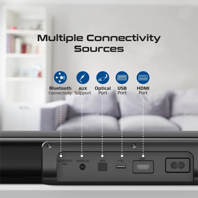 Promate | StreamBar-60 | 60W BassBoost™ SoundBar Speaker With Built-in Subwoofer