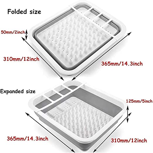 Multi-Functional Silicone Adjustable Basket For Washing Vegetable , Fruits & For Dishes Draining Rack Usage