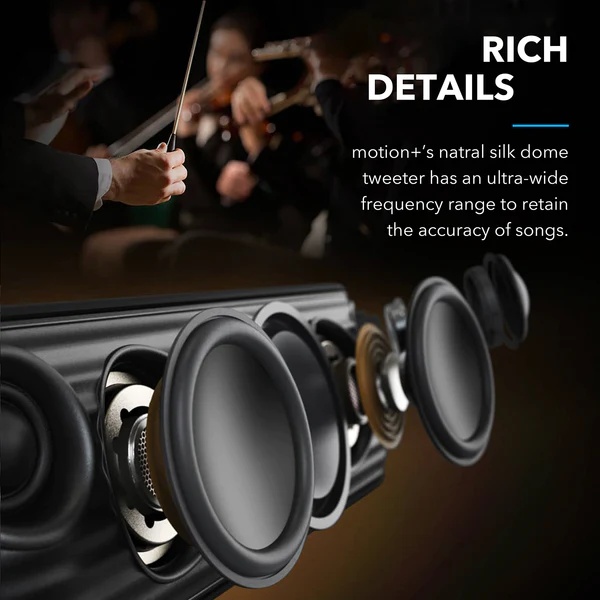 Anker SoundCore Motion+ Wireless HiFi Portable Speaker | A3116H11 | - Black