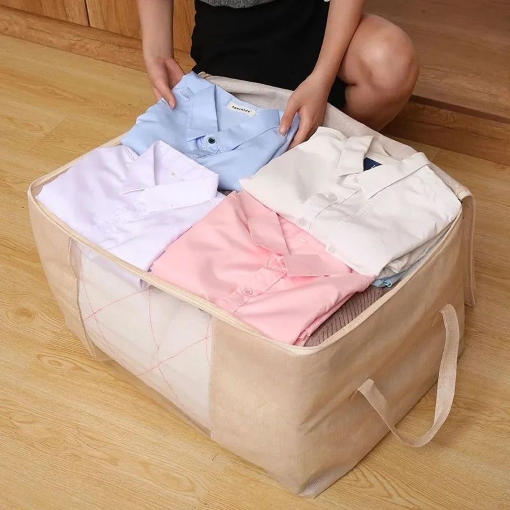 Professional Clothes Comforter Storage Bag Large Capacity Organizer With Reinforced Handle