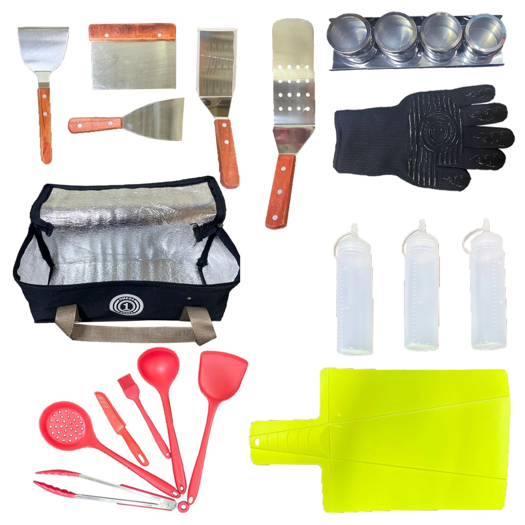 Complete BBQ Coffee & Tea Camping Set & Equipment For Outdoors Trips With Portable Storage Bag