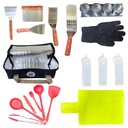 Complete BBQ Coffee & Tea Camping Set & Equipment For Outdoors Trips With Portable Storage Bag