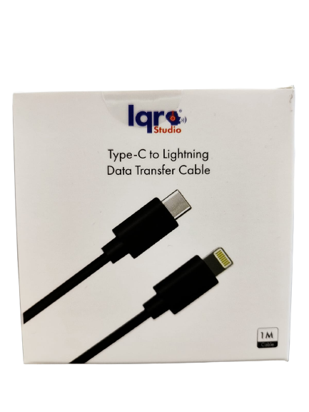 IQRA Studio Type-C to Lightning Data Transfer Cable | Portable & Reliable | 1 Meter Length | Full IOS Compatibility |