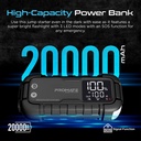 Promate 2000A/12V Heavy Duty Car Jump Starter with 20000mAh Power Bank & 45W Power Delivery | LED Digital Display | Universal Compatibility | LED Flashlight | QC3.0 Quick Charge | Portable Case Included | 2 Years Warranty | SparkTank-20 |