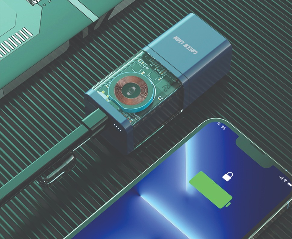 Green Lion Powerbank & GaN Charger | 20W Fast Charging | Charge Your Phone / Smart Watch / Earpod | Built-in Cable | Multiple Protection | Innovative Design | GNPBGANCH5KBL |