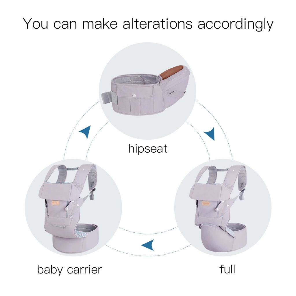 TIANCAIYIDING Infant Baby Wrap Carrier Backpack with Stool- All Positions Hip Seat Ergonomic Newborn to Toddlers