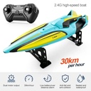 Fire Breathing Dragon 2.4GHZ Remote control Racing Boat Double Motor Drive High-speed Racing RC Boat 30KM/H Sealed Waterproof Intelligent Alarm LED Night Light 14+AGES (4D-S1)