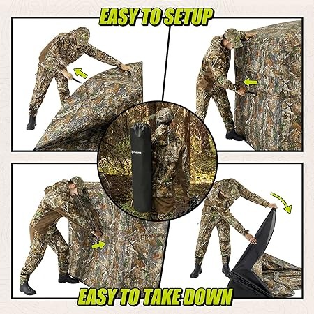 Portable 2-3 Person See-Through Tent For Camping & Hunting