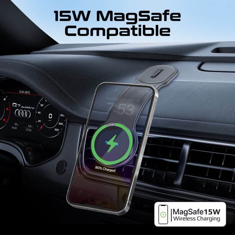 Promate 15W MagSafe Compatible Flexible Smartphone Charging Car Mount | LaxMount-15W |