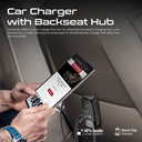 Promate 120W RapidCharge™ Car Charger with Multi-Port Backseat Charging Hub | GearHub-120W |