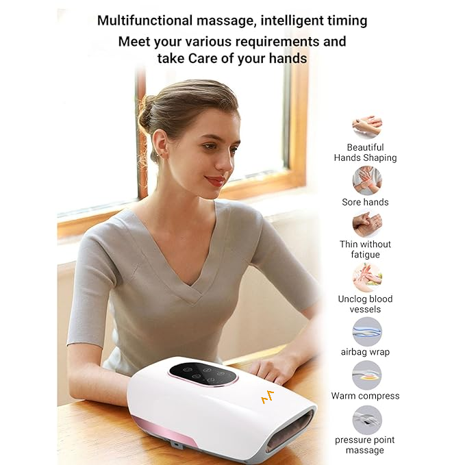 7MD Smart Electric Hand Massager, Hand, Wrist and Finger Massager with Heat and Compression