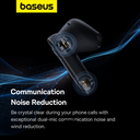 Baseus Dual-Mic Noise Cancellation Solar Charging Single Ear Wireless Earphone for Car - Black | CM10 |