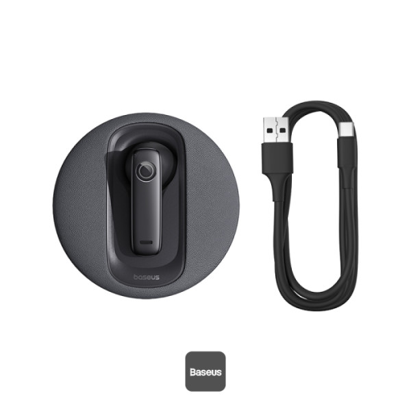 Baseus Dual-Mic Noise Cancellation Solar Charging Single Ear Wireless Earphone for Car - Black | CM10 |