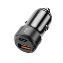 Porodo 50W Dual Port Car Charger PD 20W QC 30W with C to L Cable - Black | PD-CC50WL-BK |