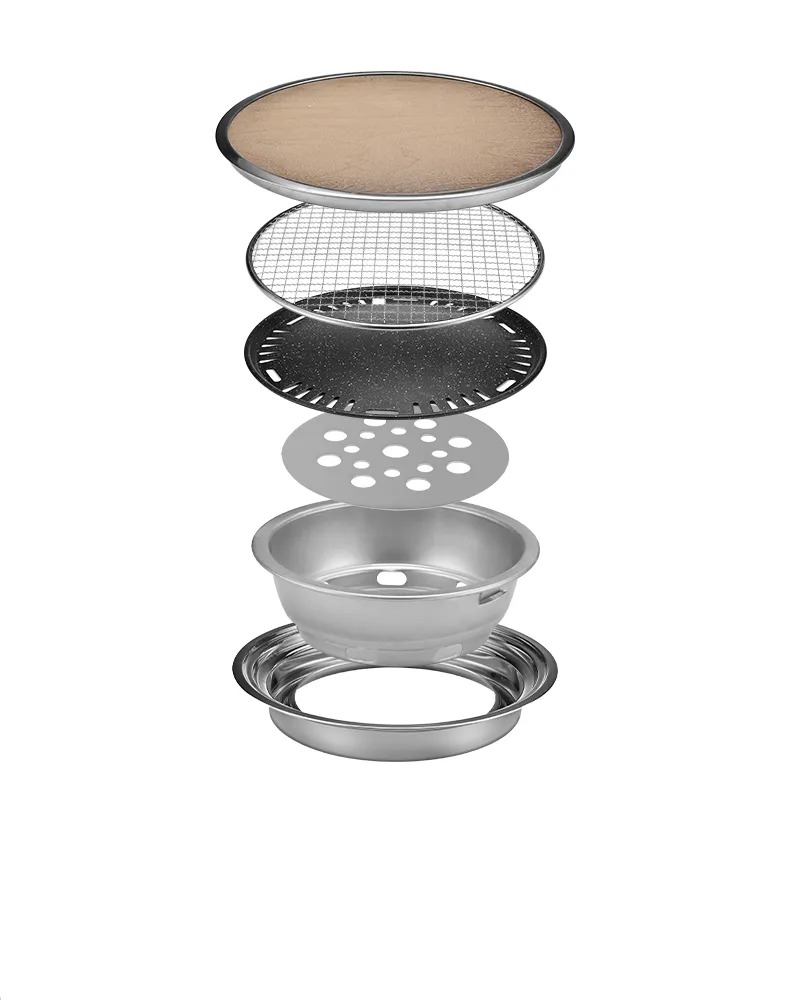 Porodo Lifestyle Multipurpose Tabletop Grill, Camping Round Table - Brown |PD-LFST006-BR|