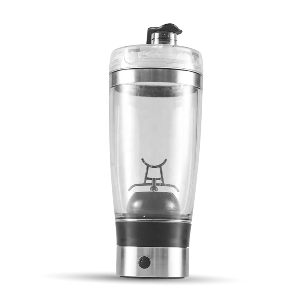 Toofeel magnetic Transparent Dual Scale 450ml Battery Powered Plastic BPA Free Protein Shaker Bottle Bottledjoy With Mute Motor (white)