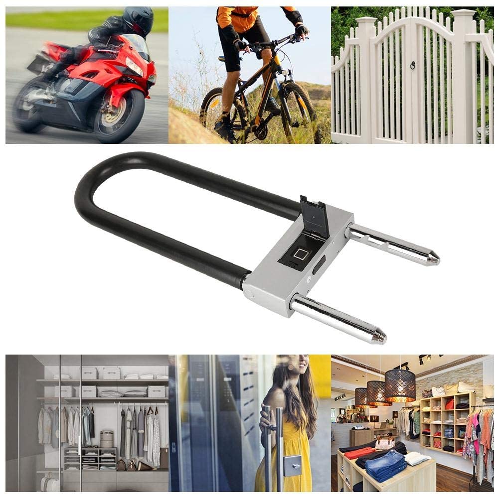 Smart U Type Padlock, Portable Anti-Theft Biometric Fingerprints IP65 Waterproof USB Bluetooth U-Shaped Lock Deadbolts for Car Bike Motorcycle
