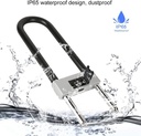 Smart U Type Padlock, Portable Anti-Theft Biometric Fingerprints IP65 Waterproof USB Bluetooth U-Shaped Lock Deadbolts for Car Bike Motorcycle