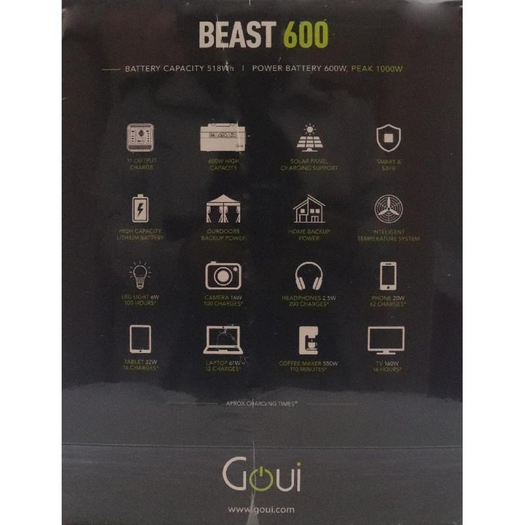 Goui Beast 600W Power Station  High Capacity Portable Power for Ultimate Outdoor Convenience