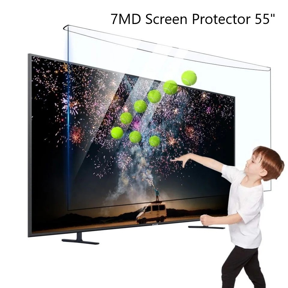 7MD Ultra Clear Screen Protector Anti Fingerprint Scratch Resistant Compatible With 4K 8K 3D UHD FHD Displays