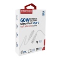 Promate 60W Power Delivery Ultra-Fast USB-C Soft Silicone Cable |PowerLink-CC120|