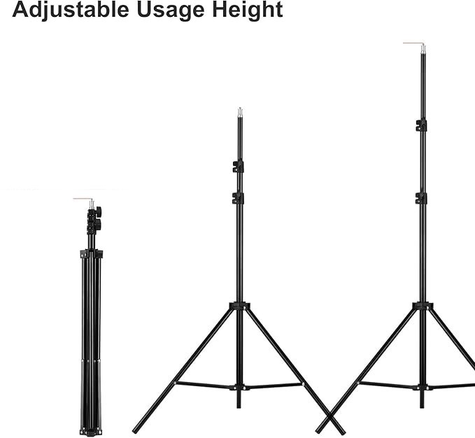 Height Adjustable Tripod Stand Ultra Sturdy Aluminum Stand for Mobiles Lights and Projectors Foldable & Portable
