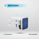 Powerology Dual Port Retractable GaN Charger 65W Fast Charging USB C & USB A Ports 3 Device Charging 75cm Retractable Cable Fireproof Design |PWC031||PWCUQC031|