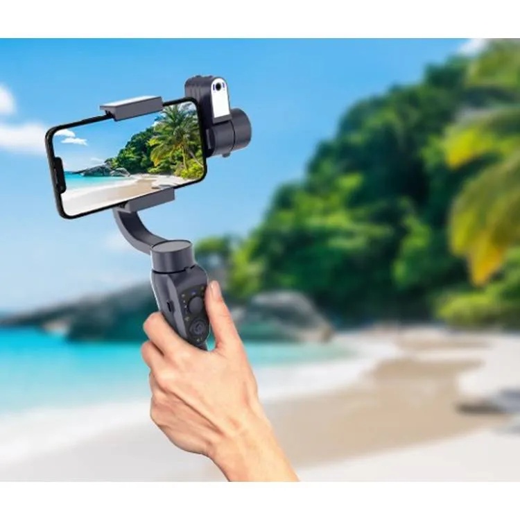Porodo 3 Axis AI Tracker & Light Gimbal Stabilizer 360° Auto Inception Object Tracking Built in Tripod Power Bank Function |PD-LFST035-BK|