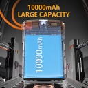 7MD 10000mAh Fast Charging Power Bank PD22.5W Built In Type C & Lightning Cables LED Display Multi Port Output |7MD2476|