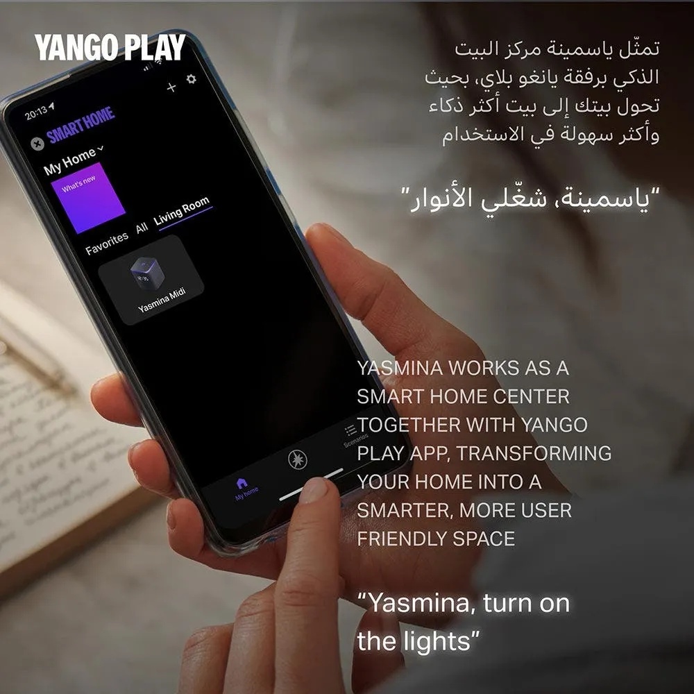 Yasmina Midi Smart Speaker with Human Like AI Assistant 24W Power 4 Microphones Immersive Surround Sound Neural Processor Wi-Fi & Zigbee Connectivity |Y-00054|