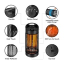 7MD Small Heater 120°/360° Oscillation 2 Heat Levels Infrared Carbon Fiber Tubes High Efficiency 1.8M Power Cord |7MD-55|