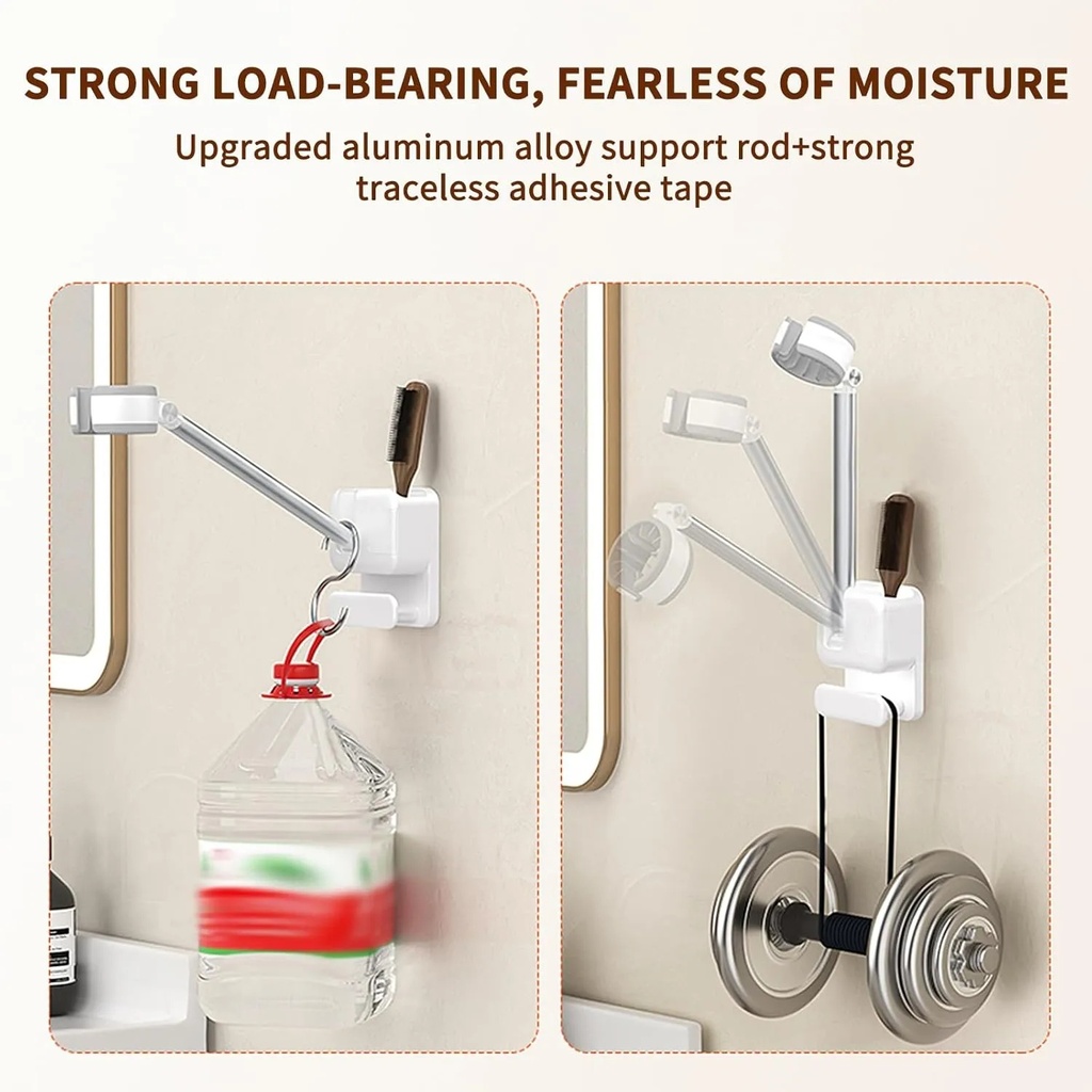 7MD Wall Hair Dryer Holder – 180° Rotatable Aluminum Mount with Silicone Grip & Wire Hook | Tool-Free Installation | 12-Month Warranty | 7MD-X1 |