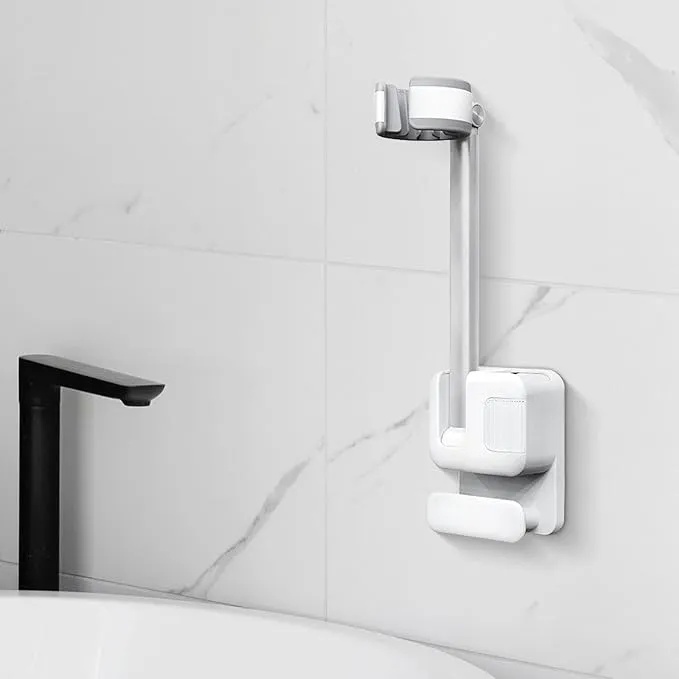 7MD Wall Hair Dryer Holder – 180° Rotatable Aluminum Mount with Silicone Grip & Wire Hook | Tool-Free Installation | 12-Month Warranty | 7MD-X1 |