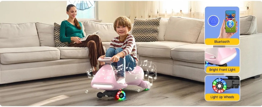 Mommy & Me Pro/Classic Electric Wiggle Car – Rechargeable Ride-On Toy with 12V Battery, PU Wheels & LED Display | MM-41625 |
