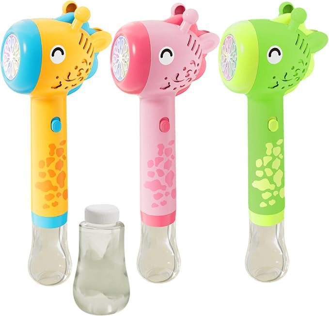 Giraffe Bubble Gun by Mommy & Me – Fun Design with Colorful Bubbles & Soft Lighting