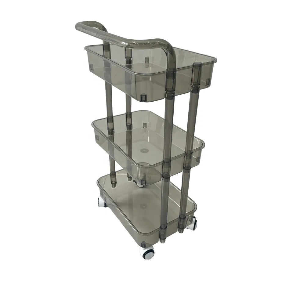 AMOR TINY Multi-Layer Organizer Trolley – Lightweight Baby & Infant Product Storage Cart with 4 Wheels for Nursery & Salon Use