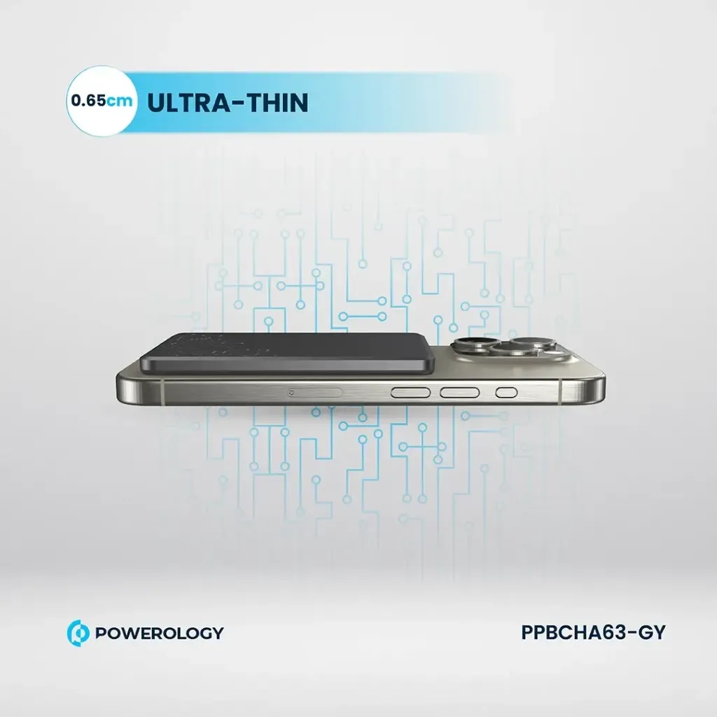 Powerology Ultra-Thin 5000mAh MagSafe Power Bank | PPBCHA63TI |