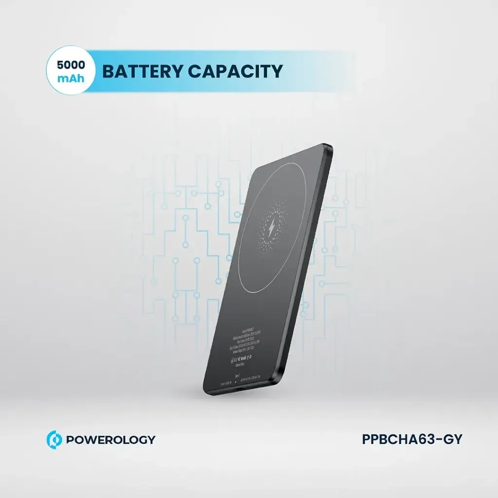 Powerology Ultra-Thin 5000mAh MagSafe Power Bank | PPBCHA63TI |