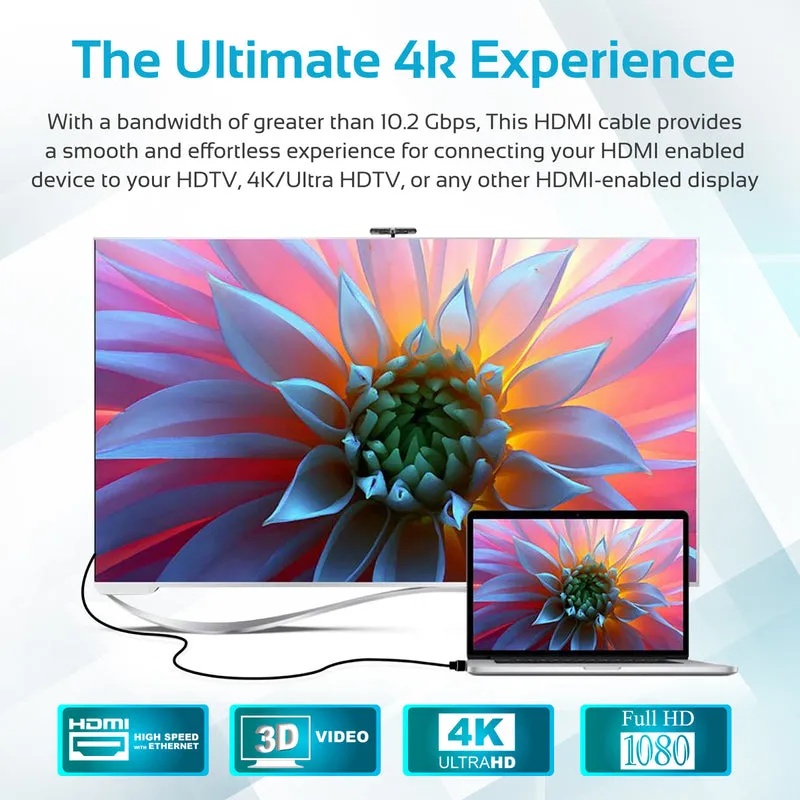 PROMATE Right Angle 4K HDMI Cable - 300cm | ProLink4K1-300 |