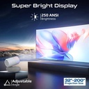 PROMATE 4K Compatible HD Wireless LCD Projector with Built-In Speaker & Ambient RGB light - 3 in 1 Multifunctional LCD Projector | Beamer-250R |